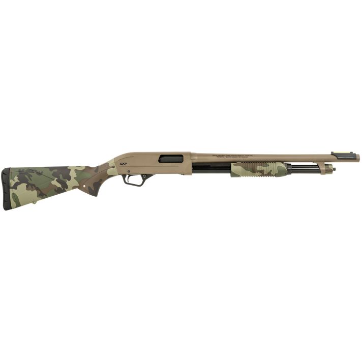 Winchester Repeating Arms 512435395 SXP Defender 12 Gauge 3" 5+1 (2.75") 18" Barrel, FDE Drilled & Tapped Rec, Woodland Camo Textured Stock, TacticalRibbed Forearm, Inflex Recoil Pad