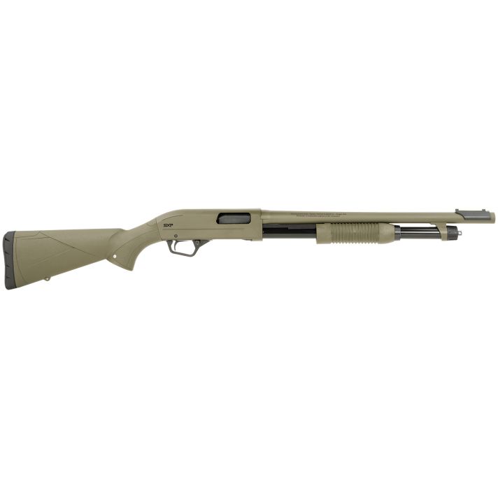 Winchester Repeating Arms 512425395 SXP Defender Full Size 12 Gauge Pump 3" 5+1 18" OD Green Steel Barrel & Receiver, Fixed w/Textured Grip Panels, OD Green Synthetic Stock