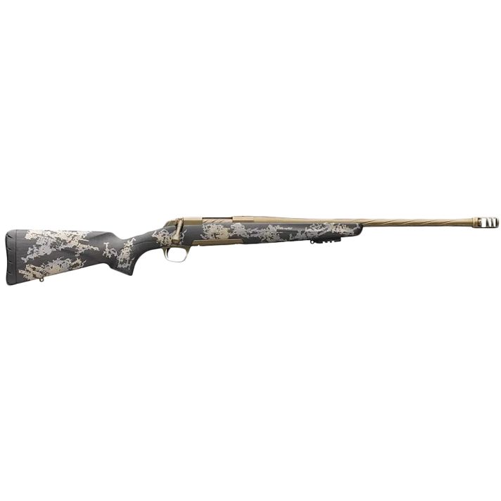Browning 035582229 X-Bolt Mountain Pro Burnt Bronze SPR 300 Win Mag 3+1 22" Fluted, Burnt Bronze Cerakote Barrel/Rec, Carbon Fiber Stock With Accent Graphics, Recoil Hawg Muzzle Brake