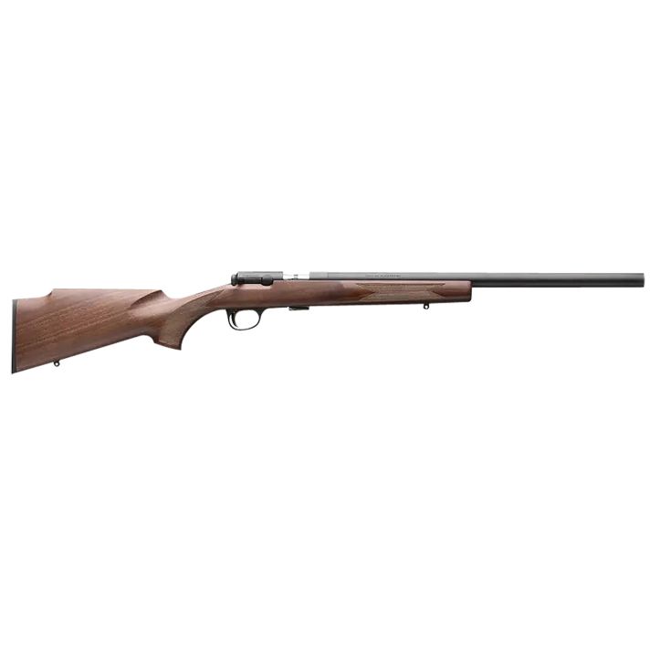 Browning 025253202 T-Bolt Target SR 22 LR 10+1 20" Matte Blued Heavy Bull Threaded Barrel, Drilled & Tapped Matte Blued Steel Receiver, Grade I Black Walnut Target Style Fixed w/Raised Comb Stock