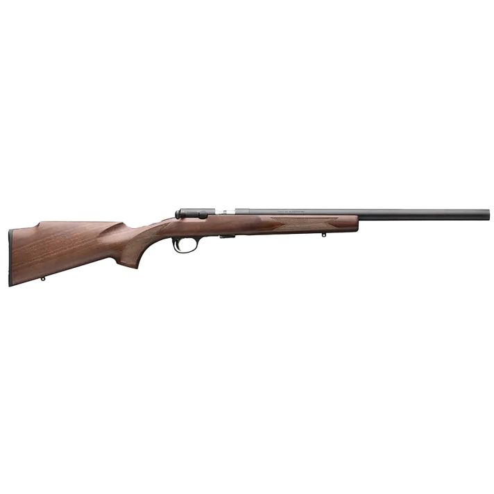 Browning 025253270 T-Bolt Target SR 17 HMR 10+1 20" Matte Blued Heavy Bull Threaded Barrel, Drilled & Tapped Matte Blued Steel Receiver, Grade I Black Walnut Target Style Fixed w/Raised Comb Stock