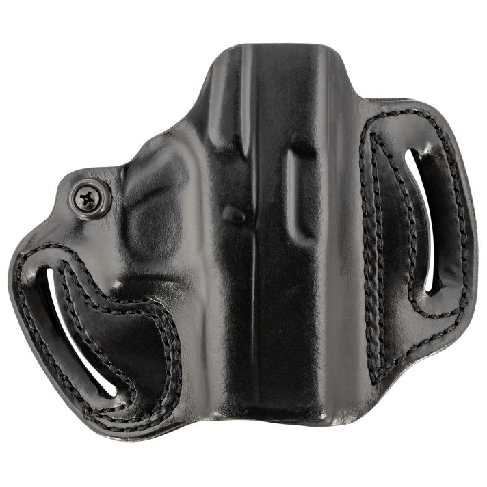 DeSantis Gunhide 086BA8BZ0 Mini SlideOWB Black Leather Belt Slide Fits Glock 43/43x/48 Belt 1.75" Wide Black Hand