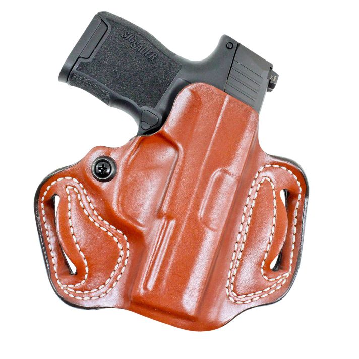 DeSantis Gunhide 086TA8JZ0 Mini SlideOWB Tan Leather Belt Slide Fits Sig P365 Belt 1.75" Wide Right Hand
