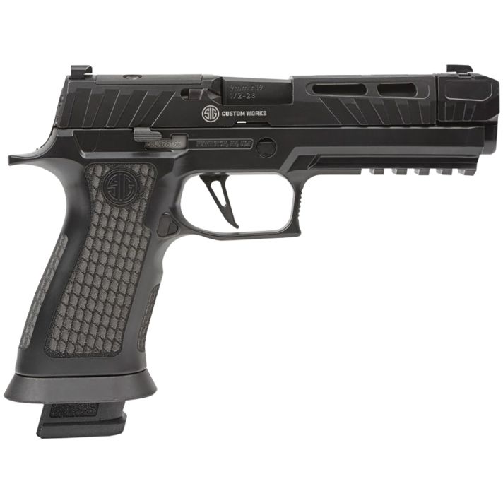 Sig Sauer P320V004 P3209mm Luger 21+1 4.60" Black Steel Threaded Barrel, Black Cerakote Optic Cut/Serrated Slide, Black Laser Engraved XSeries Grips