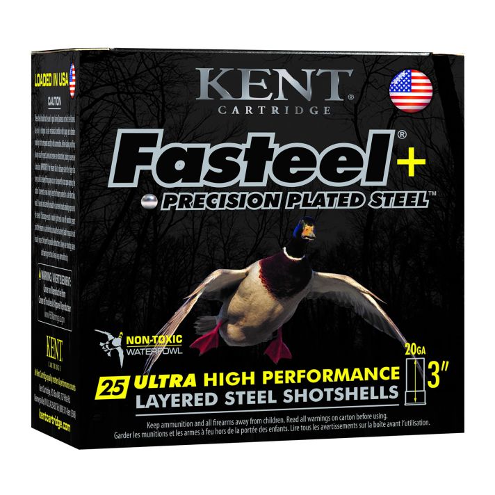 Kent Cartridge K203FSP284X6 Fasteel + Waterfowl 20 Gauge 3" 1 oz 4/6 Shot 25 Per Box/ 10 Case