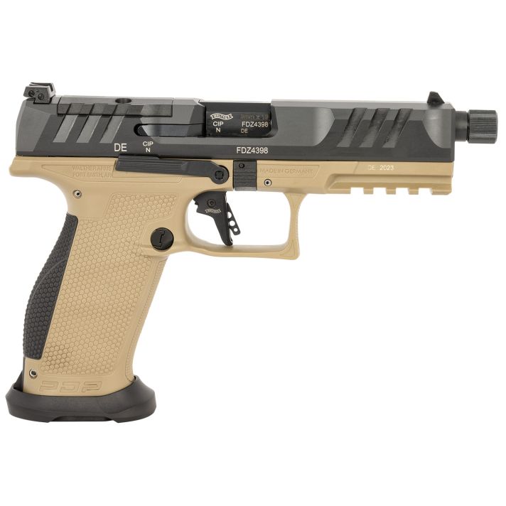 Walther Arms 2876582 PDP Pro SD 9mm Luger 18+1 5.10" Threaded Barrel, Black Optic Cut/Serrated Slide, FDE Polymer Frame with Pic. Rail, Performance Duty Grip, Flared Magwell
