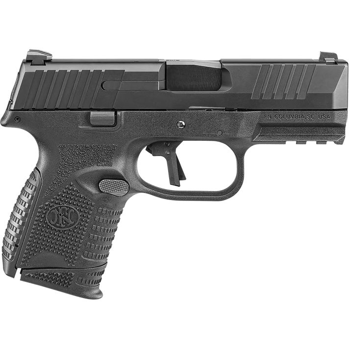 FN 66101642 509C Bundle Compact Frame 9mm Luger 10+1, 3.70" Black Recessed Crown Barrel, Black PVD Serrated Steel Slide & Polymer Frame w/Picatinny Rail,Ambidextrous, 5 Magazines