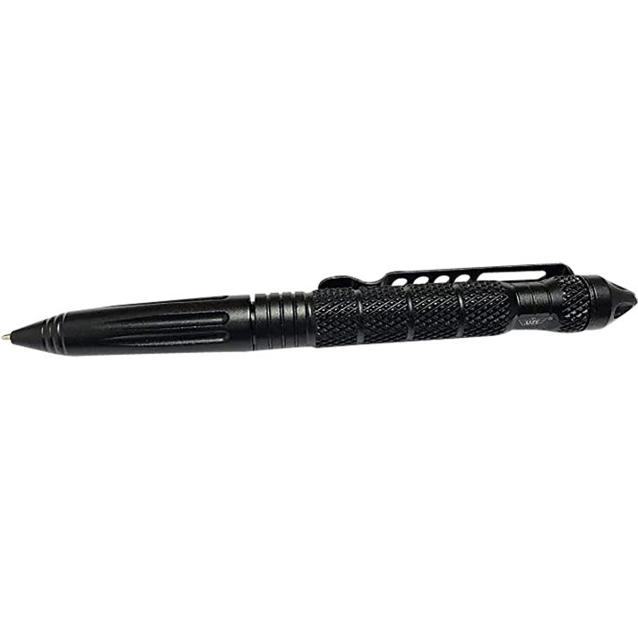 Uzi Accessories UZITACPEN2BK UZI Defender Black Aluminum Self Defense Pen Features Glass Breaker