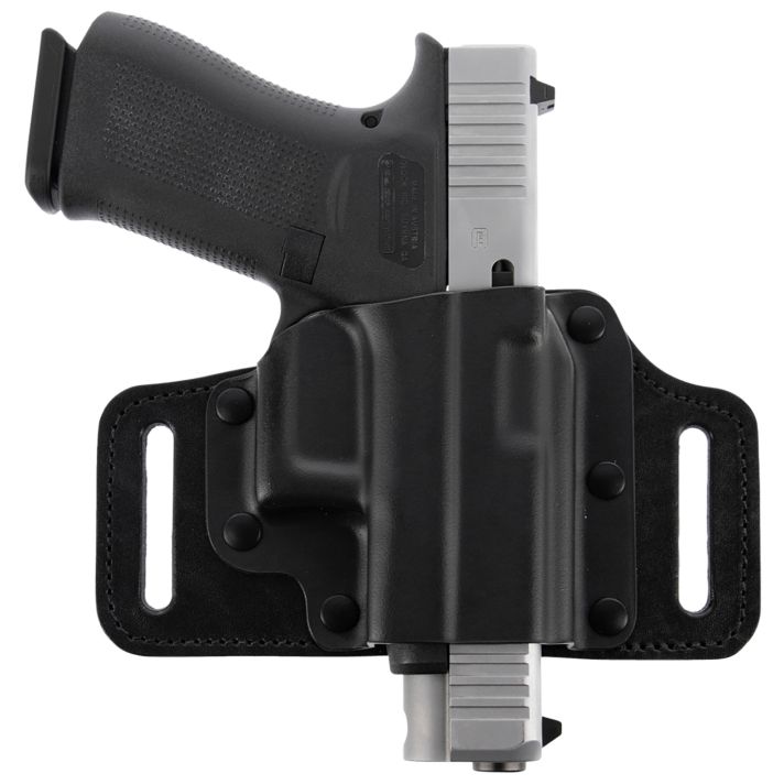 Galco TS428B TacSlideOWB Black Kydex/Leather Belt Slide Fits HK 45/45C/HK P30/USP 9/40 Right Hand
