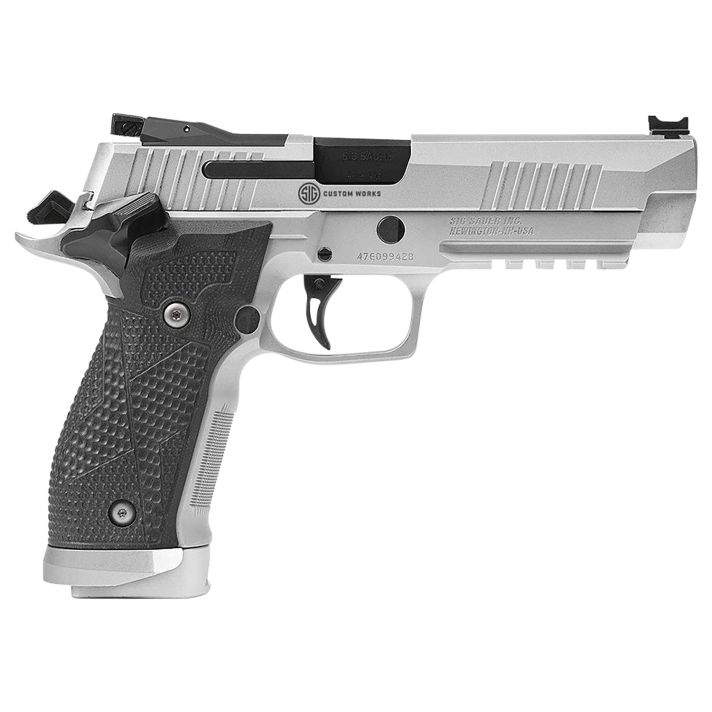 Sig Sauer 226X59STAS P226 XFive STAS Full Size 9mm Luger 20+1 5" Steel Bull Barrel, Stainless Optic Ready/Serrated Steel Slide w/Picatinny Rail & Beavertail Frame, Black Piranha G10 Grips Right Hand