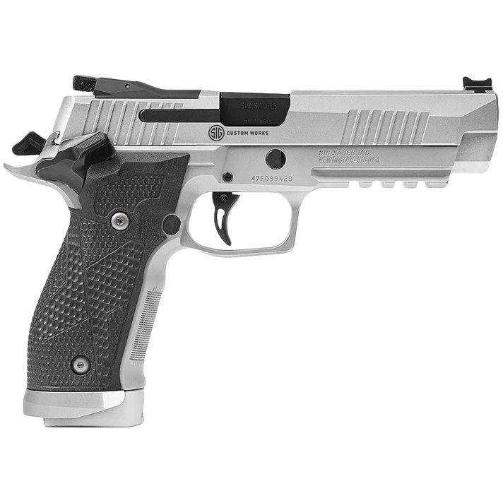 Sig Sauer 226X59STAS10 P226 XFive STAS Full Size 9mm Luger 10+1 5" Steel Bull Barrel, Stainless Optic Ready/Serrated Steel Slide w/Picatinny Rail & Beavertail Frame, Black Piranha G10 Grips Right Hand