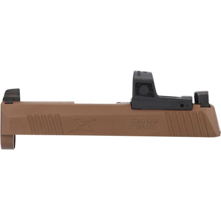 Sig Sauer 8900984 P365X Slide Assembly with Micro Optics Cut Coyote Tan Nitride XRAY3 Day Night Sights for 9mm 3.1" Barrel