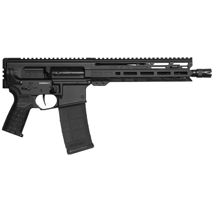 CMMG 30AC278AB Dissent MK4 300 Blackout 30+1 10.50", Black, Picatinny Brace Adapter, 9.60" M-LOK Handguard, Left Side Charging Handle, Zeroed Linear Comp, TriggerTech Trigger, Adj. Gas Block