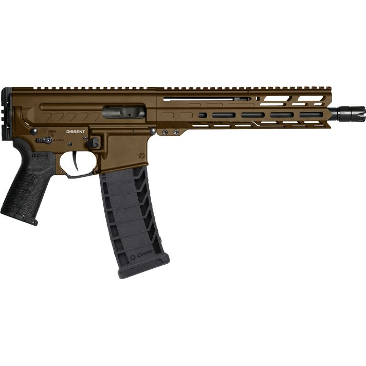 CMMG 94A8041MB Dissent MK4 9mm Luger 33+1 10.50", Midnight Bronze Rec, Picatinny Brace Adapter, 9.60" M-LOK Handguard, Left Side Charging Handle, Zeroed Linear Comp, TriggerTech Trigger