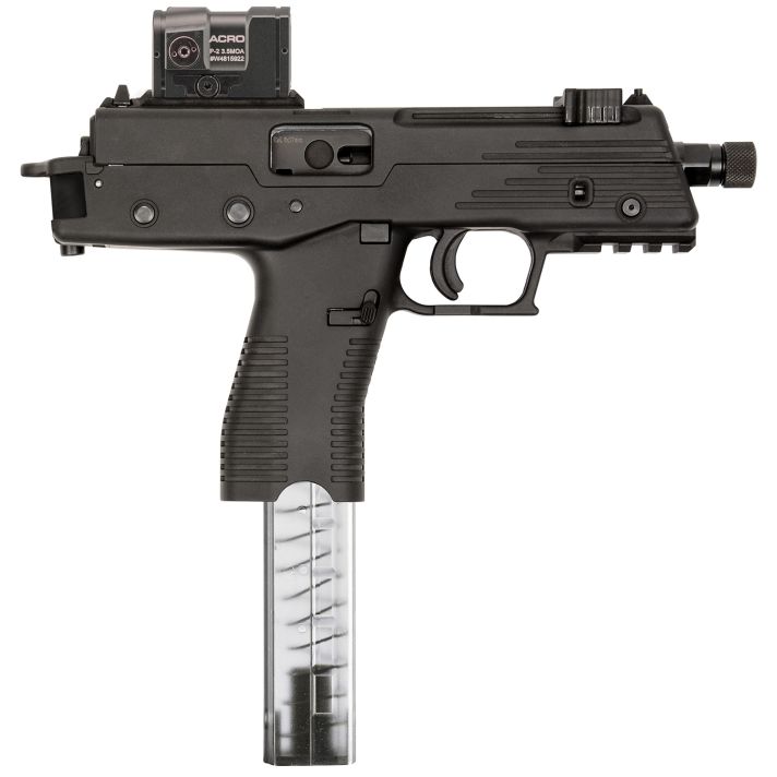 B&T Firearms BT4200USTB TP w/Optic 380 ACP 30+1 5" Threaded, Black, Picatinny Rail Frame, No Brake, Iron Sights, Aimpoint Acro Included
