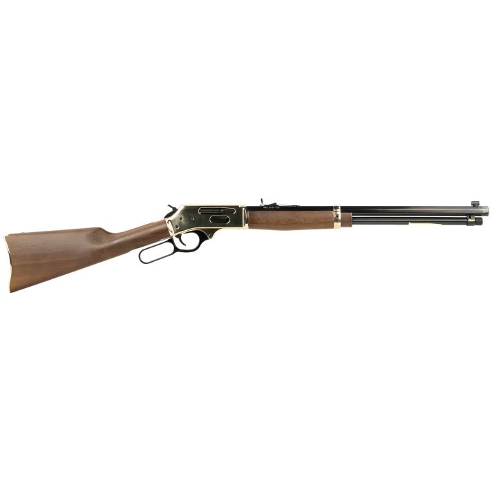 Henry H009BG Side GateFull Size 30-30 Win 5+1 20" Blued Steel Barrel, Brass Polished Drilled & Tapped Brass Receiver, American Walnut Fixed Stock, Right Hand
