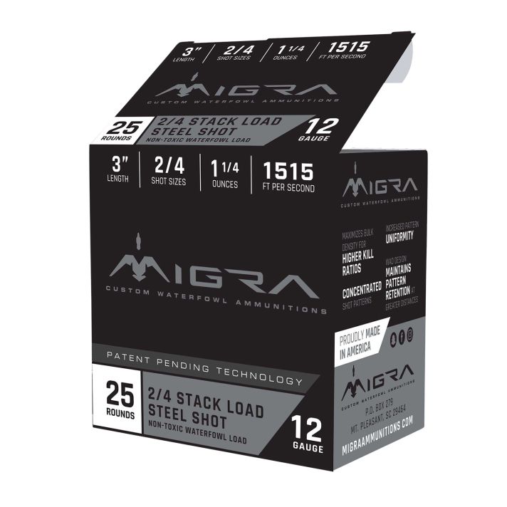 Migra Ammunitions M12S46 Staxd12Gauge 3" 1 1/4oz 4/6Shot 25/10 *Sold by the case