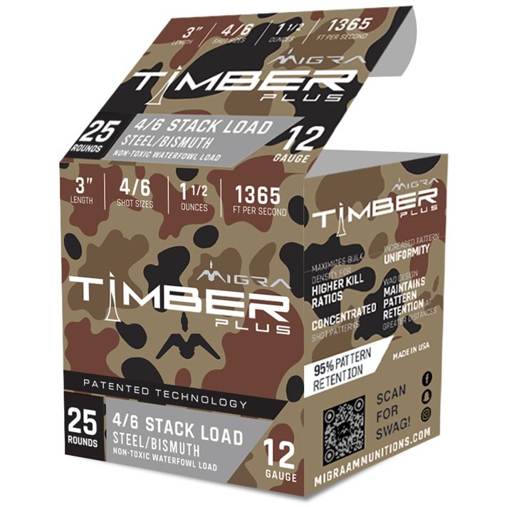 Migra Ammunitions M12SB46 Combinational12Gauge 3" 1 1/2oz 4/6Shot 25 Per Box/10 Case