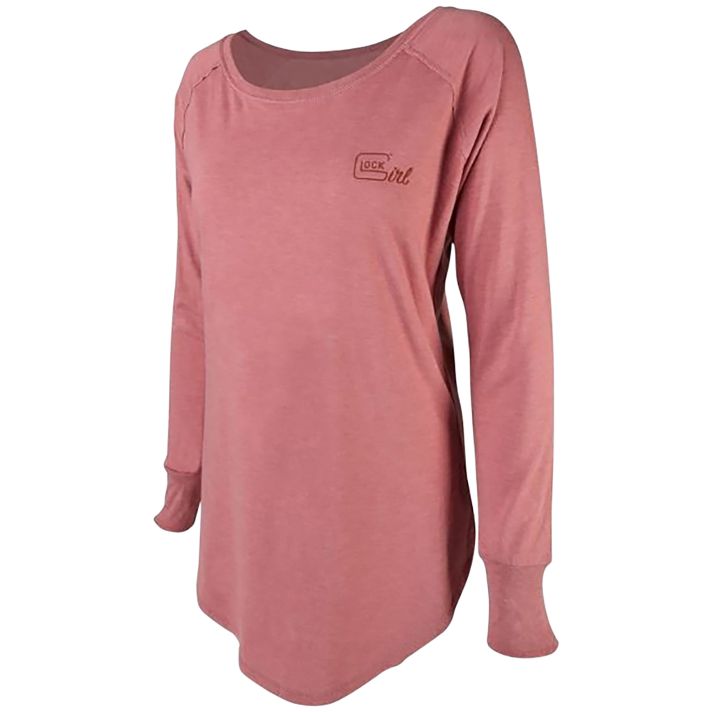 Glock AP960345 Glock Girl ConfidenceBlush Cotton/Polyester/Rayon Long Sleeve Tunic Small