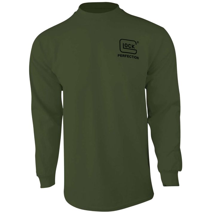 Glock AP96065 Born In AustriaMilitary Green Pre-Shrunk Cotton Long Sleeve Small