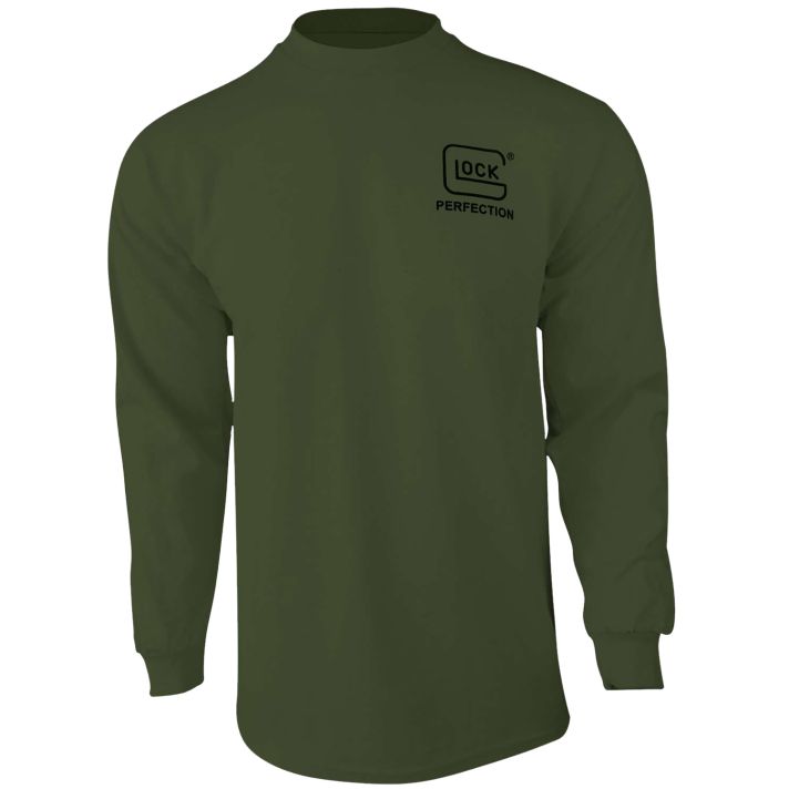 Glock AP96066 Born In AustriaMilitary Green Pre-Shrunk Cotton Long Sleeve Medium