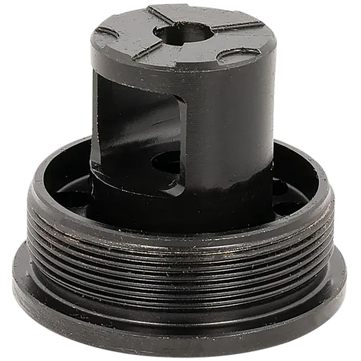 ADVANCED ARMAMENT COMPANY 65011 Flange Indexing Direct-Thread Adapter5/8"-24 tpi, Muzzle Brake Design, 1-3/8"-24 tpi Socket