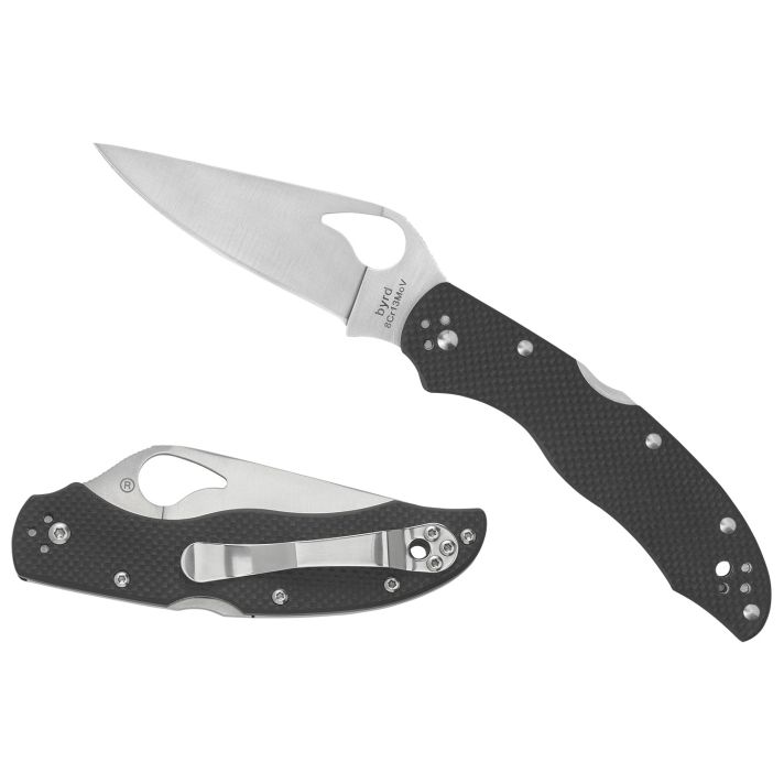 Spyderco BY01GPS2 Harrier 23.39" Folding Drop Point Part Serrated Stonewashed 8Cr13MoV SS Blade, Black Textured G10 Handle, Includes Pocket Clip