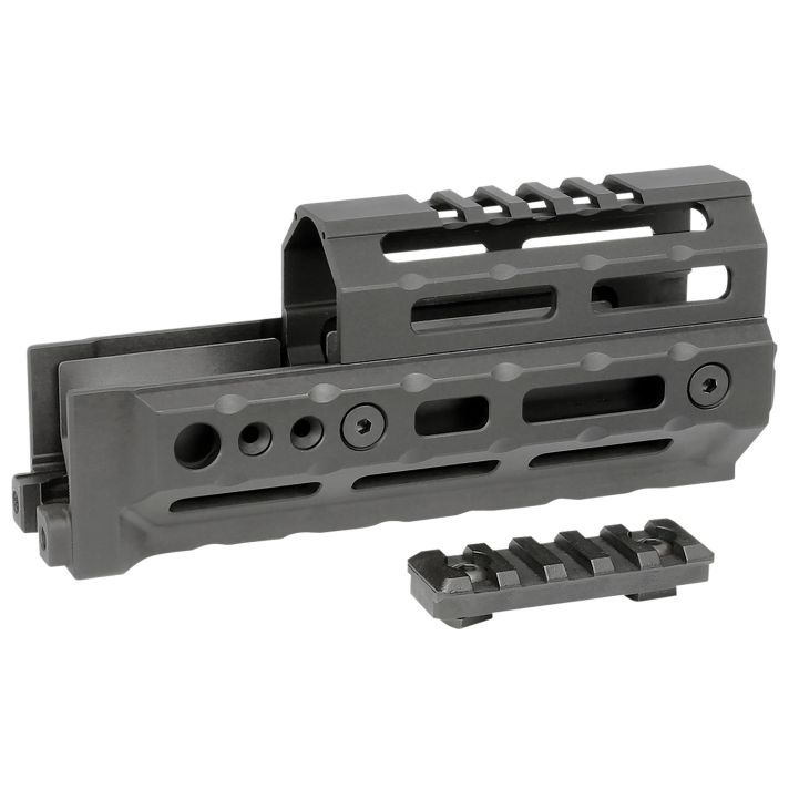 Midwest Industries MIAKALPHA6 AlphaDrop-in Aluminum Black Hardcoat Anodized 5 Slot Picatinny Rail AK-Platform 6" Long Compatible w/M-LOK