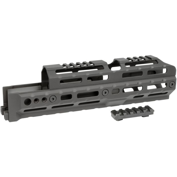 Midwest Industries MIAKALPHA100 AlphaDrop-in Aluminum Black Hardcoat Anodized 5 Slot Picatinny Rail AK-Platform 10" Long Compatible w/M-LOK