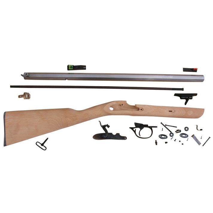 Traditions KRC53008 Deerhunter50 Cal Percussion 24" Natural Stainless Octagon Barrel Unfinished Hardwood Stock Sidelock Action Lite Optic Sights