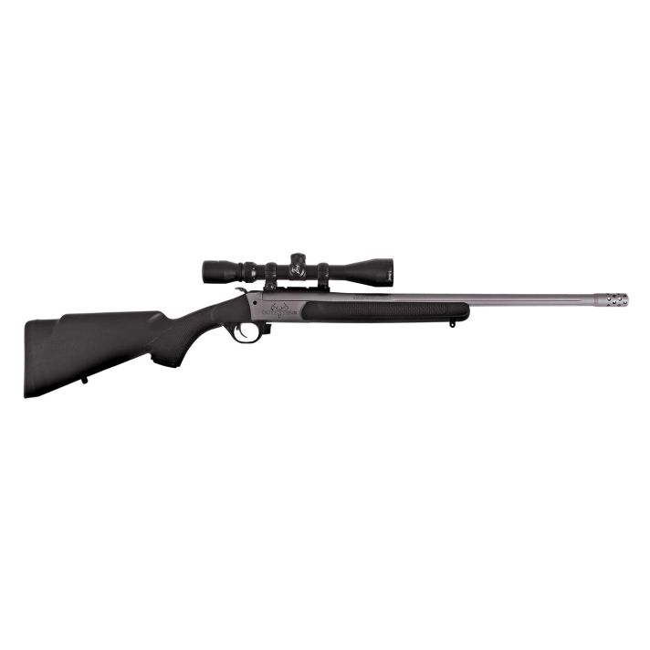 Traditions CR9-451130T Outfitter G3 Takedown 450 Bushmaster 1rd 22", Stainless Cerakote Barrel/Rec, Black Synthetic Stock, Muzzle Brake, 3-9x40mm BDC Scope