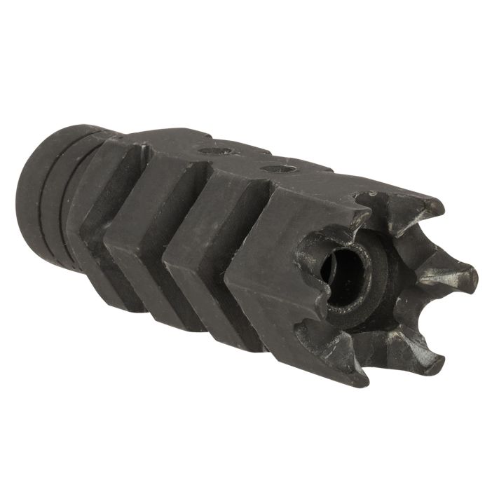 ATI Outdoors A5102251 Shark Muzzle BrakeBlack Oxide Steel with 1/2"-28 tpi Threads for .223 Cal/5.56 AR-15