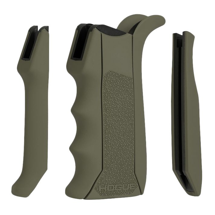Hogue 13041 Modular OvermoldedOD Green Rubber Pistol Grip with Finger Grooves Fits AR-15/M16