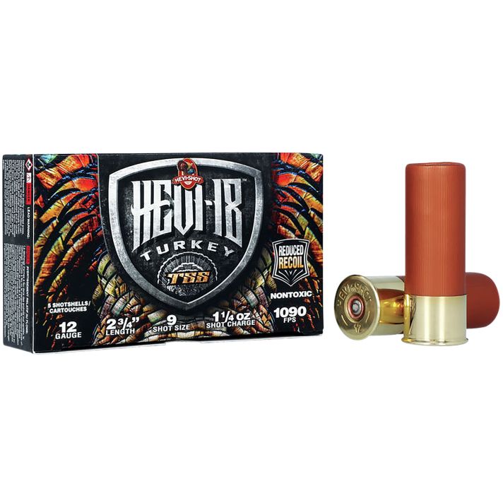 HEVI-Shot HS4109 HEVI-18 TSS Turkey 12Gauge 2.75" 1 1/4oz Tungsten 9Shot 5 Per Box/10 Case