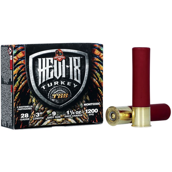 HEVI-Shot HS7289 HEVI-18 TSS Turkey 28Gauge 3" 1 1/4oz Tungsten 9Shot 5 Per Box/10 Case