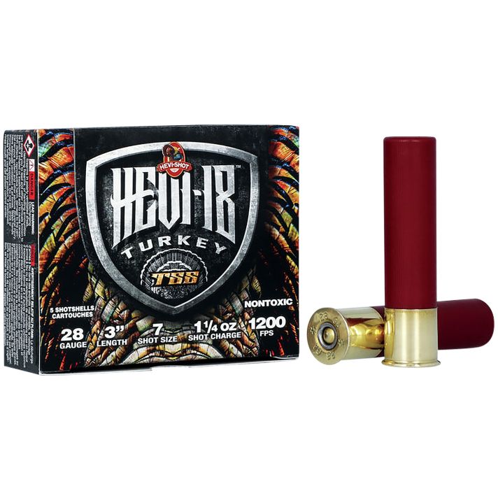 HEVI-Shot HS7287 HEVI-18 TSS Turkey 28Gauge 3" 1 1/4oz Tungsten 7Shot 5 Per Box/10 Case