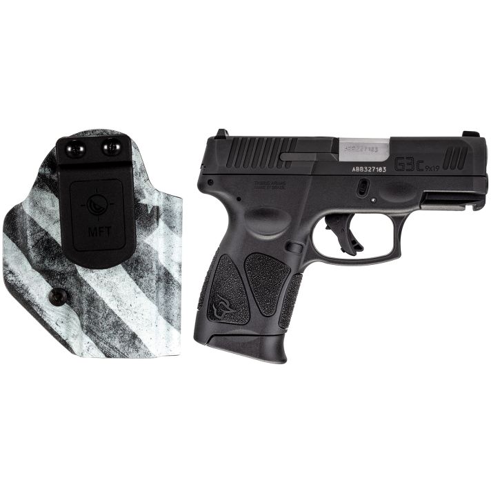 Taurus 1G3C931CK7 G3CCompact Frame 9mm Luger 12+1 3.26" Matte Stainless Steel Barrel, Matte Black Tenifer Serrated Steel Slide, Black Polymer Frame w/Picatinny Rail, Black Polymer Grip, Right Hand