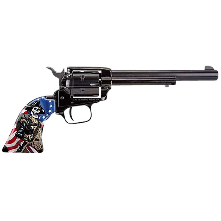 Heritage Mfg RR22B6CSS Rough Rider Independence Day 22 LR 6 Shot 6.50" Black Oxide Barrel, Frame & Cylinder, Custom Designed US Flag w/Soldier Grips