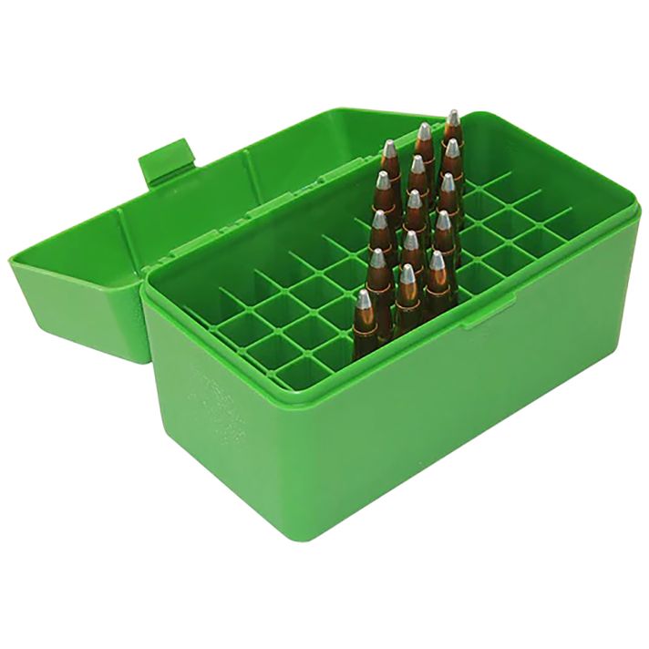 MTM Case-Gard RS5010 Ammo Box Flip-Top 223Rem/204Ruger Green Polypropylene 50rd