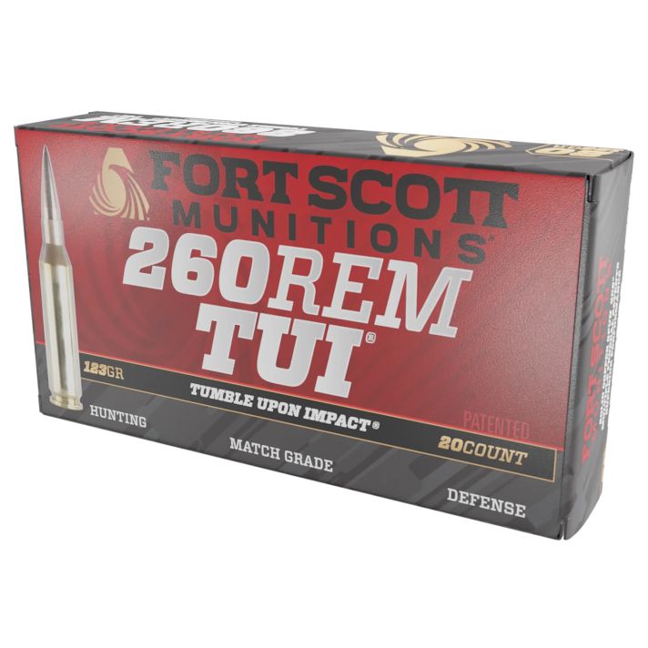 Fort Scott Munitions 260123SCV2 Tumble Upon Impact (TUI)260Rem 123gr Solid Copper Spun 20 Per Box/25 Case