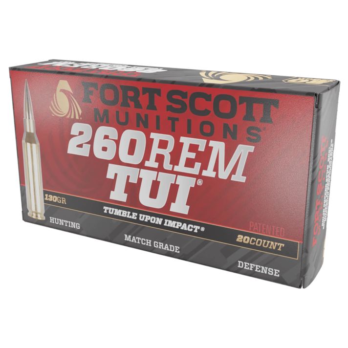 Fort Scott Munitions 260130SCV2 Tumble Upon Impact (TUI)260Rem 130gr Solid Copper Spun 20 Per Box/25 Case