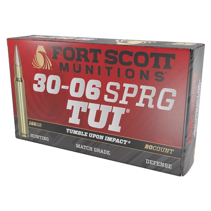 Fort Scott Munitions 3006168SCV Tumble Upon Impact (TUI) Rifle 30-06Springfield 168gr Solid Copper Spun 20 Per Box/10 Case