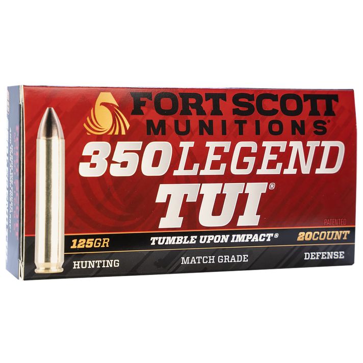 Fort Scott Munitions 350125SCV Tumble Upon Impact (TUI) Rifle 350Legend 125gr Solid Copper Spun 20 Per Box/10 Case