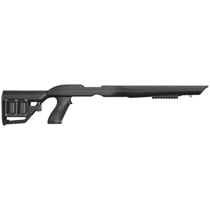 ADAPTIVE TACTICAL 1081039 Tac-Hammer RM4 Black Synthetic, Adjustable Stock with Magazine Compartments, Removable Barrel Inserts, Stowaway Accessory Rail, Fits Ruger 10/22 (Most Barrel Contours)