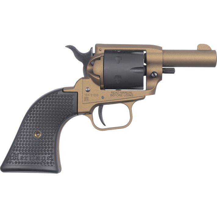 Heritage Mfg BK22A2 Barkeep22 LR 6 Shot 2.68" Burnt Bronze Cerakote Barrel, Burnt Bronze Cerakote w/Black Accents Frame, Black Cerakote Cylinder, Black Star Polymer Grip