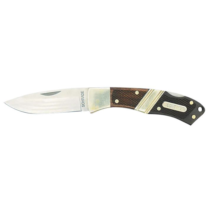Old Timer 1181069 Mountain Beaver Jr.2.50" Folding Drop Point Plain Mirror Polished 9Cr18MoV SS Blade, Ebony & Rosewood/Nickel Handle