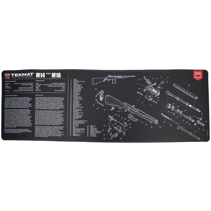 TekMat TEKR44M14 M14 (M1A) Cleaning Mat Black/White Rubber 15"x44" M14 (M1A) Parts Diagram