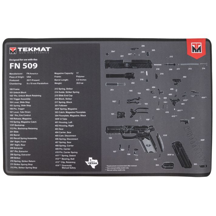 TekMat TEKR17FN509 FN 509 Cleaning Mat Black/Gray Rubber 11"x17" FN 509 Parts Diagram