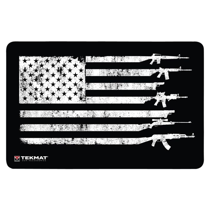 TekMat TEK42GFUSA USA Gun Flag Door Mat Black/White Rubber 25"x42"