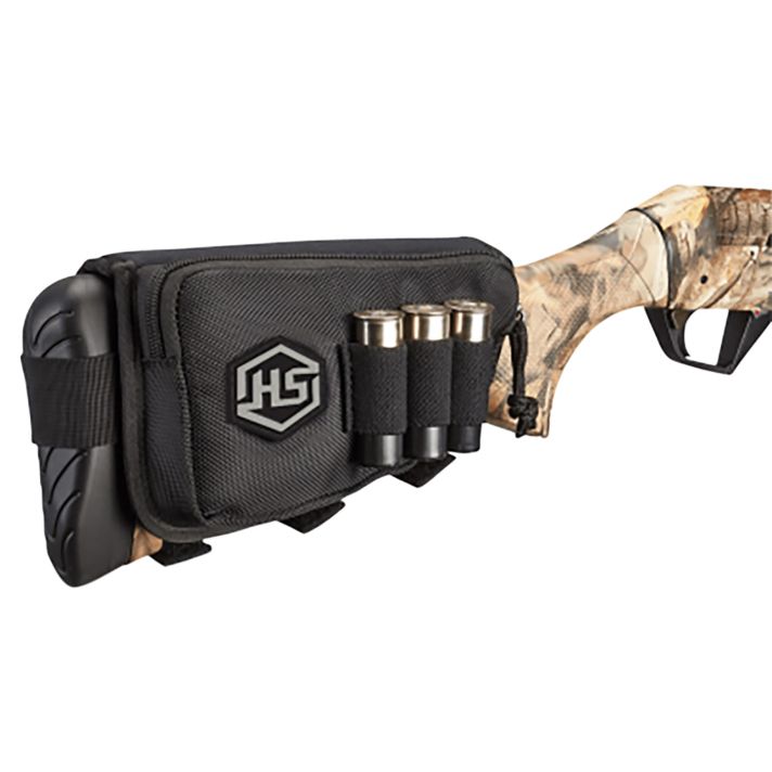 Hunters Specialties 01621 Buttstock Shell HolderW/Pouch Holds 3 Rounds Black Polyester